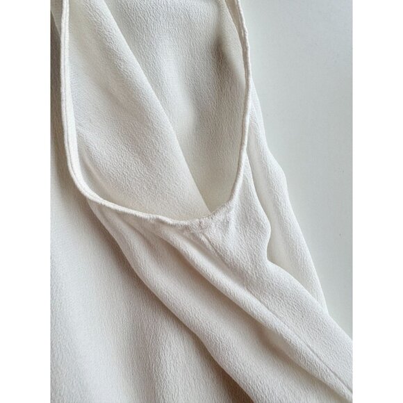 EVERLANE Ivory Silk Crepe De Chine Sleeveless Classic Button Up Blouse, Size 12 - Picture 9 of 13